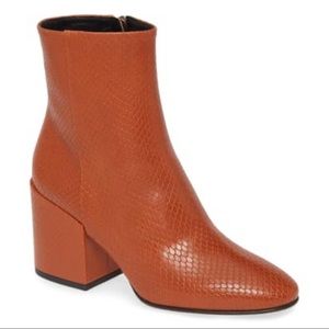 Dries Van Noten Snake Embossed Bootie in Rust